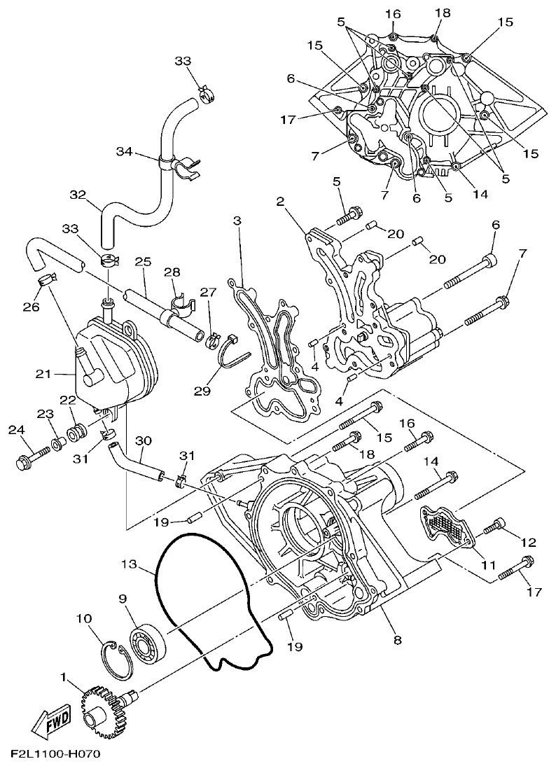 Yamaha F2NN OIL PUMP parts diagram